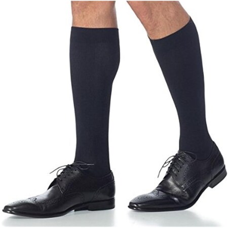 Sigvaris Midtown Microfiber 822CMLM99-S 20-30 mmHg Calf With Grip- Medium- Long - Black 822CMLM99/S